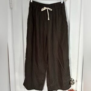 Deiji Studios | Linen Tie-Waist Harem Pants | Dark Grey | M/L